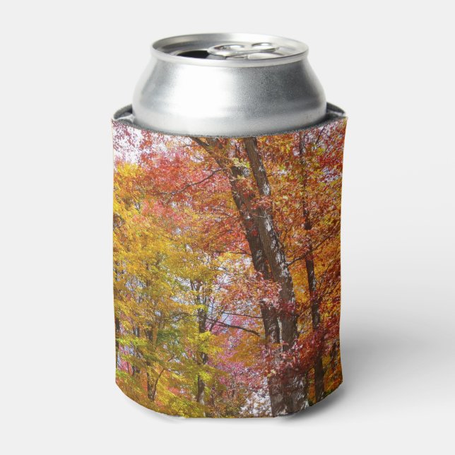 Orange and Yellow Fall Trees Autumn Photography Can Cooler (Can Front)