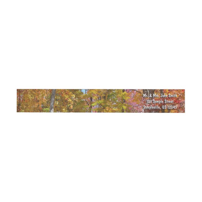 Orange and Yellow Fall Trees Autumn Photography Wrap Around Label (Individual)