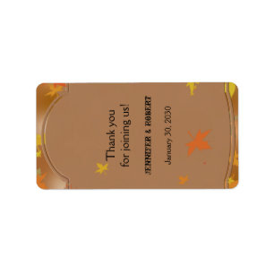 Orange and Yellow Fall Wedding Lip Balm Label