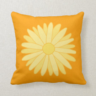 Orange and Yellow Floral Design. Cushion
