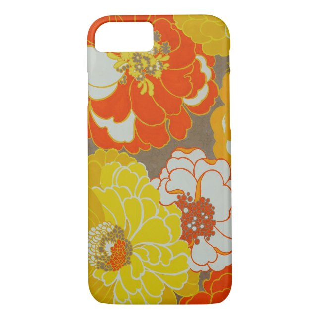 Orange and Yellow Floral Museum LA iPhone Case (Back)