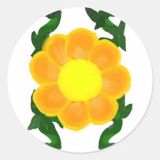 orange and yellow flower sticker