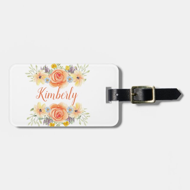 Orange and Yellow Flowers Arrangement  Luggage Tag (Front Horizontal)
