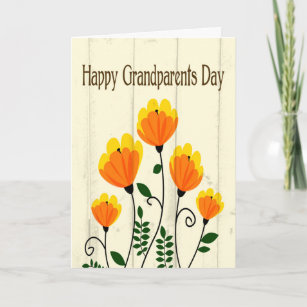 Orange and Yellow Flowers for Grandparents Day Card