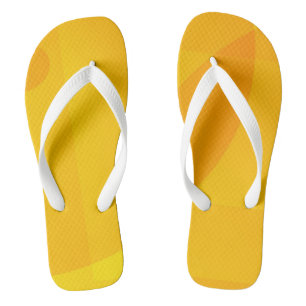 Orange and Yellow Geometric Flip Flops