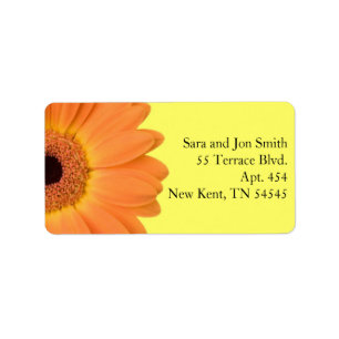 Orange and Yellow Gerber Daisy Address Labels