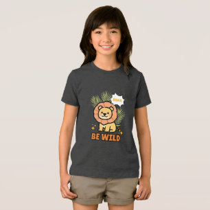 Orange and Yellow Illustrated Lion Tri-Blend Shirt