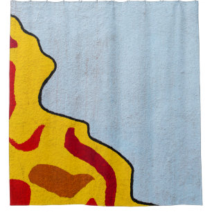 Orange and yellow illustration shower curtain