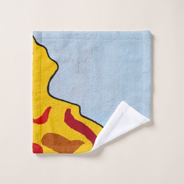 Orange and yellow illustration wash cloth (Wash Cloth)