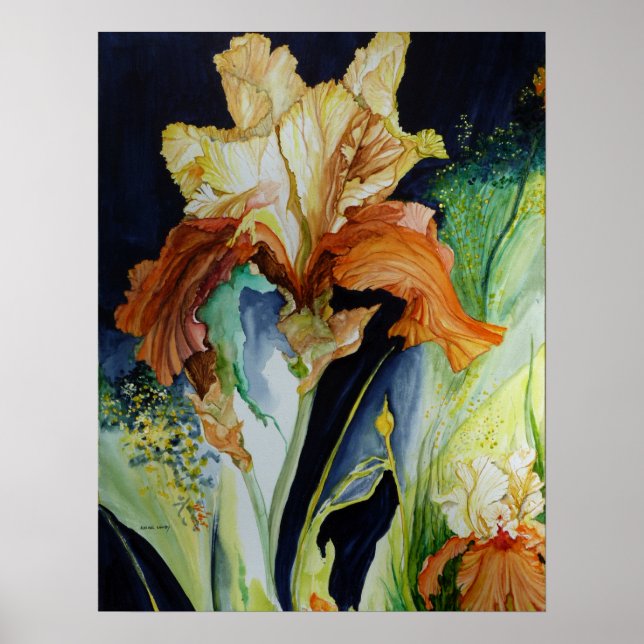 Orange and Yellow Iris Poster (Front)