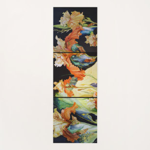 Orange and Yellow Iris Yoga Mat
