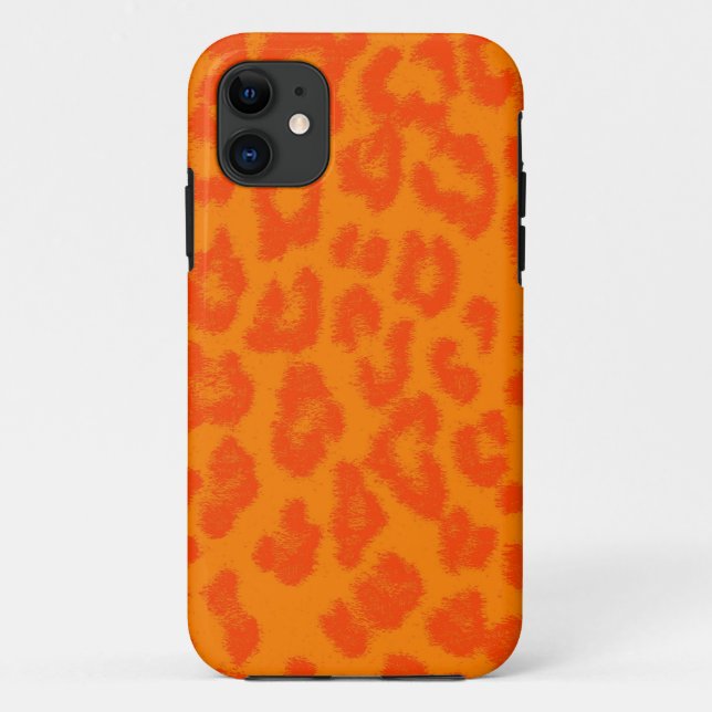 Orange and Yellow Leopard Print Skin Fur Case-Mate iPhone Case (Back)