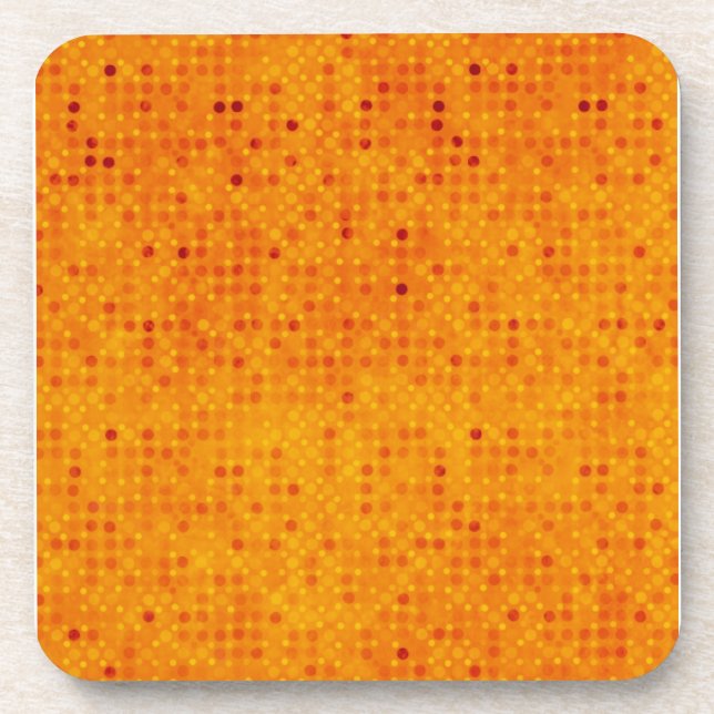 Orange and Yellow Polka Dots Coaster (Front)