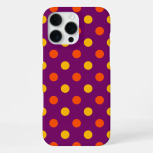 Orange and Yellow Polka Dots Purple iPhone 16 Pro Max Case