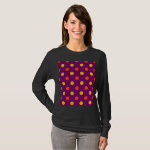 Orange and Yellow Polka Dots Purple T-Shirt