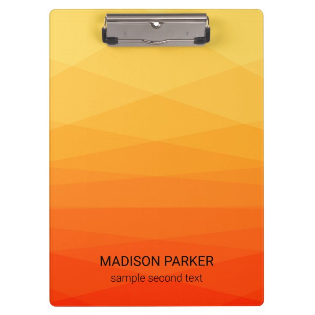Orange and Yellow Polygonal Clipboard (Front)