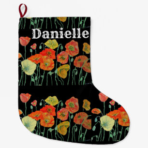 Orange and Yellow Poppies Art Christmas Stocking