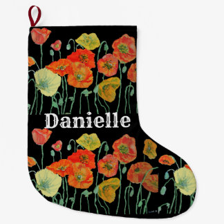 Orange and Yellow Poppies Art Christmas Stocking