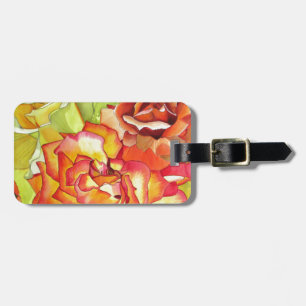 Orange and Yellow roses watercolor art Luggage Tag