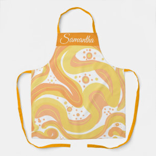 Orange And Yellow Swirls With Dots Apron