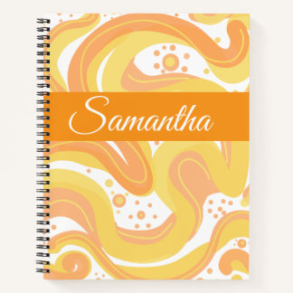 Orange And Yellow Swirls With Dots Notebook