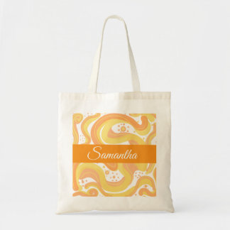 Orange And Yellow Swirls With Dots Tote Bag