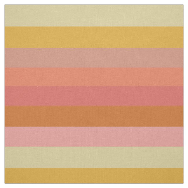 Orange and Yellow Warm Stripes Geometric Fabric (Swatch)