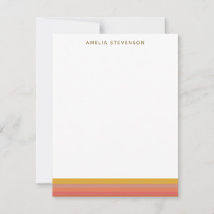 Orange and Yellow Warm Stripes Geometric Name Card