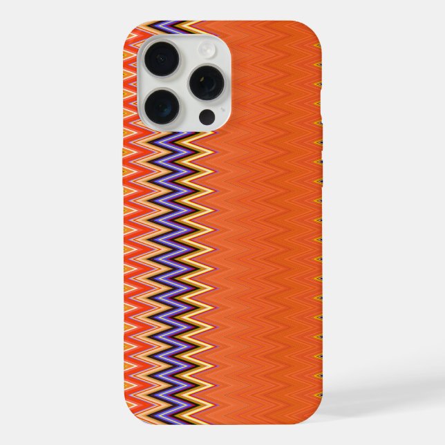 Orange and Zigzag iPhone Case (Back)