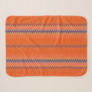 Orange and Zigzag Sherpa Blanket