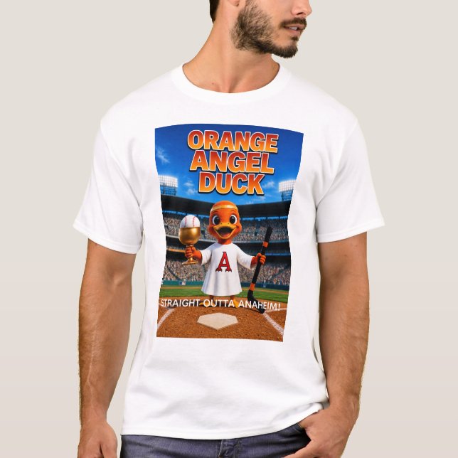ORANGE ANGEL DUCK Men's Basic T-Shirt (Front)