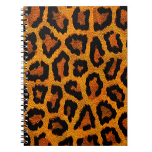 Orange animal print design notebook