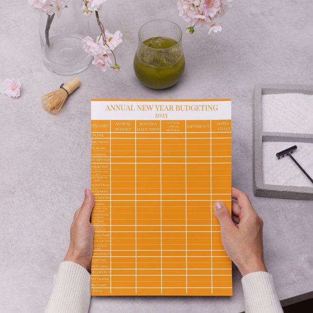 Orange Annual New Year Budgeting  Notepad (Creator Uploaded)