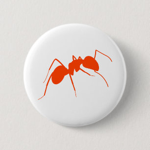 Orange Ant 6 Cm Round Badge