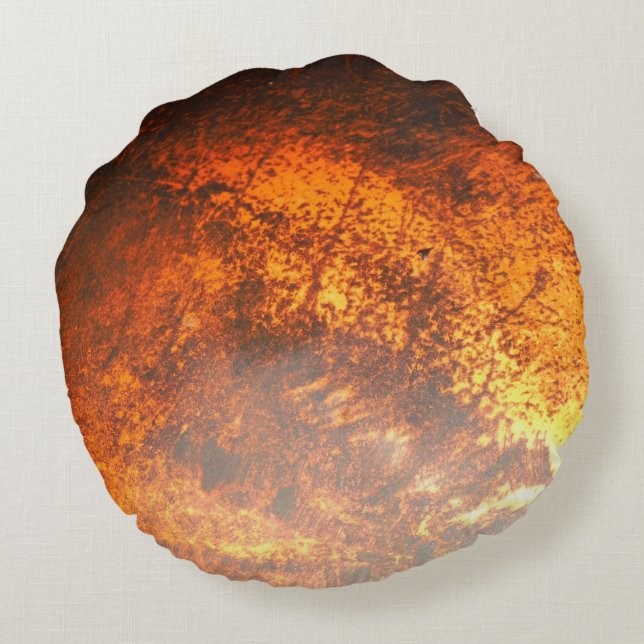 orange antique car close up round cushion (Back)