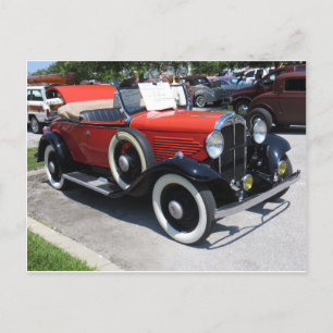 Orange Antique Car Postcard