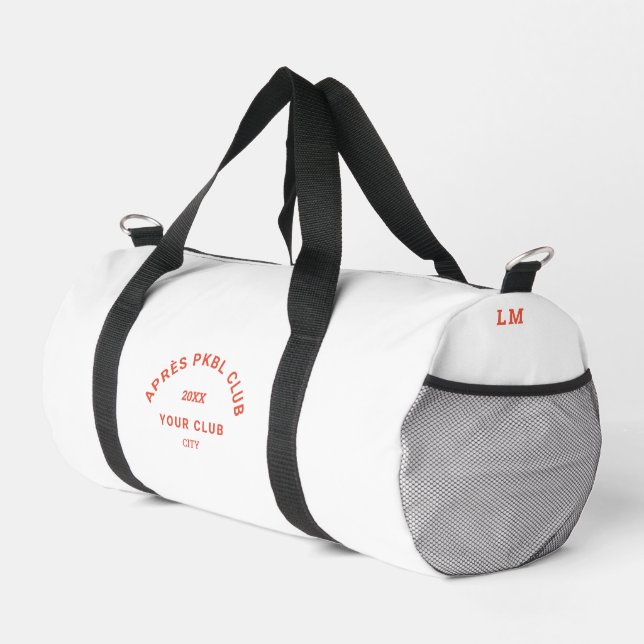 Orange Après PKBL Club Crest Monogram Pickleball  Duffle Bag (Right Corner)