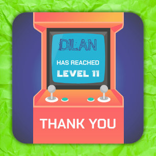 Orange arcade gamer thank you Sticker