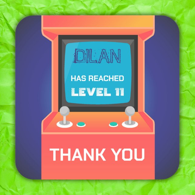 Orange arcade gamer thank you Sticker (Creator Uploaded)