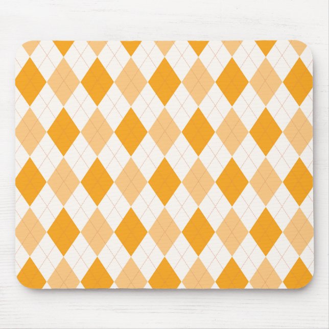 Orange Argyle Mouse Mat (Front)