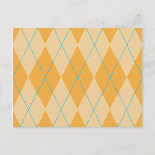 Orange Argyle Postcard