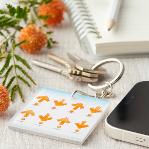 Orange Arrows Key Ring