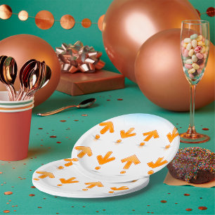 Orange Arrows Paper Plate