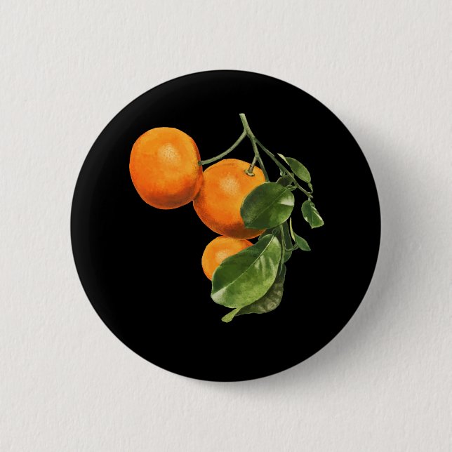Orange Art Botanical Food Gardener 6 Cm Round Badge (Front)