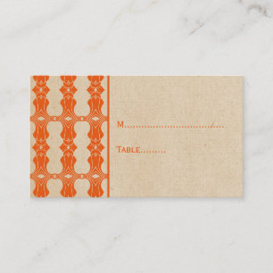 Orange Art Deco Border Place Card