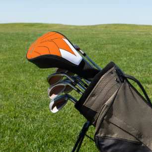 Orange Art Deco Crown Design Golf Head Cover