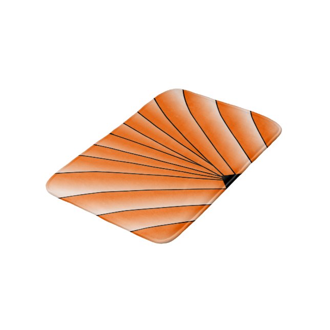 Orange Art Deco Design Bath Mat (Angled)