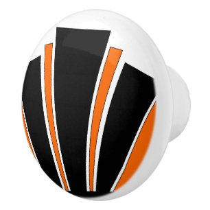 Orange Art Deco Design Ceramic Knob