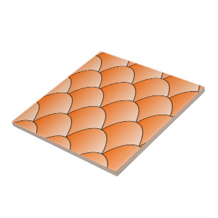 Orange Art Deco Design Tile