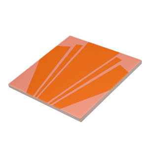 Orange Art Deco Design Tile
